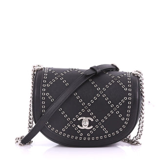 Chanel Coco Eyelets Round Flap Bag Quilted Calfskin 37370145