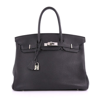 Hermes Birkin Handbag Black Togo with Palladium 37370147