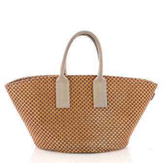 Hermes Basket Weave Tote Woven Jute Small Neutral 3737014