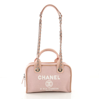 Chanel Deauville Bowling Bag Canvas Small Pink 37370161