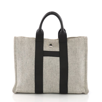 Hermes Sac Harnais Tote Toile and Leather PM Gray 3737016