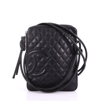 Chanel Cambon Crossbody Bag Quilted Leather Medium Black 37370171