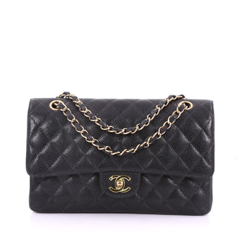 Chanel Vintage Classic Double Flap Bag Quilted Caviar 37370179