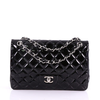Classic Double Flap Bag Quilted Patent Jumbo
