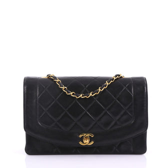 Chanel Vintage Diana Flap Bag Quilted Lambskin Medium 37370185