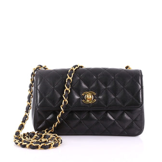 Chanel Vintage CC Chain Flap Bag Quilted Leather Mini 37370189