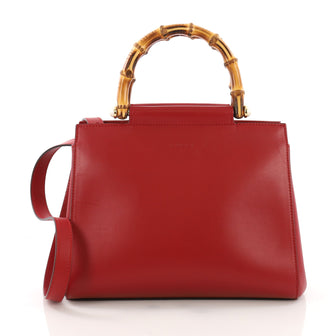Gucci Nymphaea Tote Leather Small Red 3737018