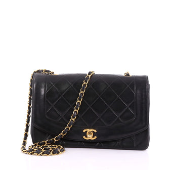 Chanel Vintage Diana Flap Bag Quilted Lambskin Medium 37370200