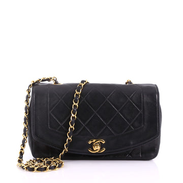 Vintage Diana Flap Bag Quilted Lambskin Small
