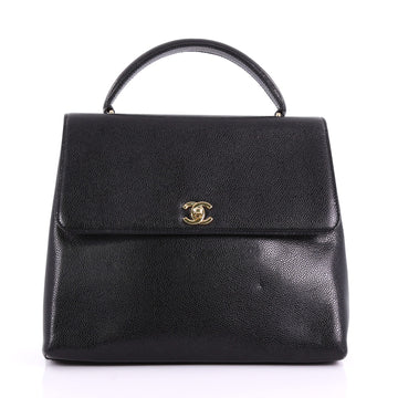 Vintage Classic Top Handle Flap Bag Caviar Jumbo