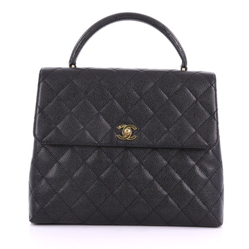 Chanel Vintage Classic Top Handle Flap Bag Quilted 37370210