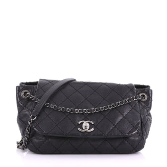 Chanel Stitch It Accordion Flap Bag Quilted Leather Medium 37370213