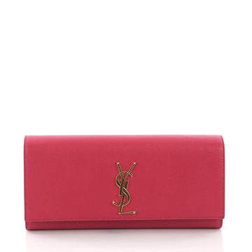 Saint Laurent Classic Monogram Clutch Leather Long Pink 37370221