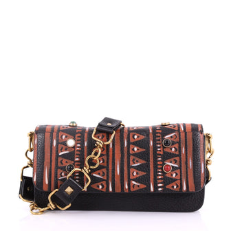 Valentino Rolling Rockstud Chain Shoulder Bag Tribal Embellished Leather Small 3737022