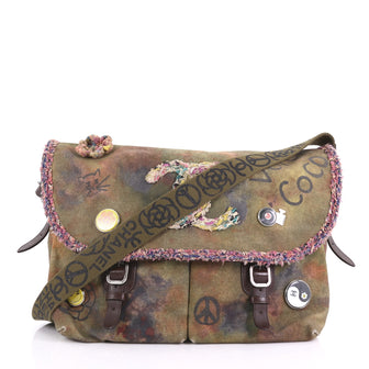 Chanel On The Pavements Graffiti Messenger Bag Canvas 37370240