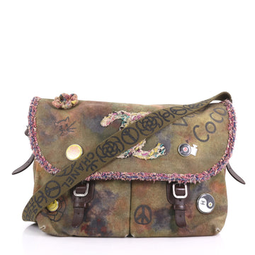 Chanel On The Pavements Graffiti Messenger Bag Canvas 37370240