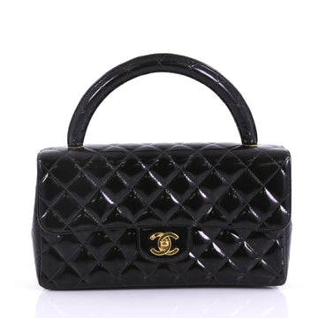 Chanel Vintage Twin Top Handle Flap Bag Quilted Patent 37370241