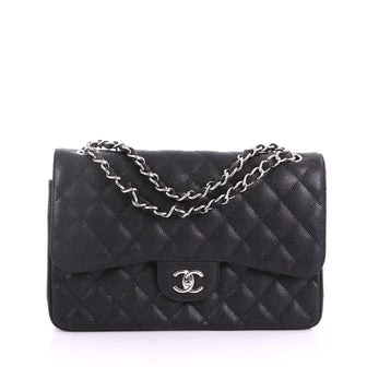 Chanel Classic Double Flap Bag Quilted Caviar Jumbo 37370257