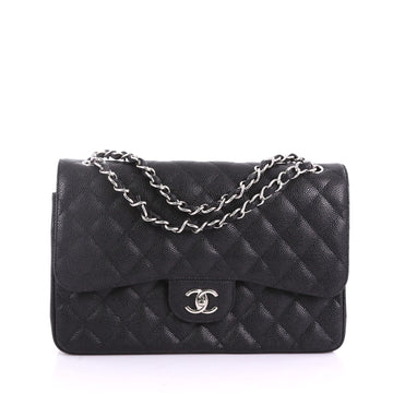 Chanel Classic Double Flap Bag Quilted Caviar Jumbo 37370257