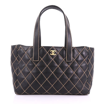 Chanel Surpique Tote Quilted Leather Large Black 3737040