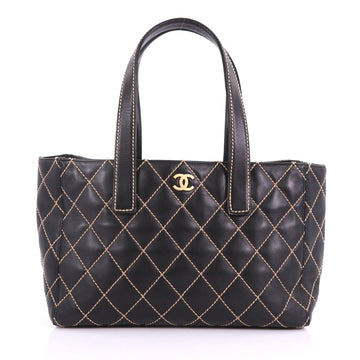 Chanel Surpique Tote Quilted Leather Large Black 3737040