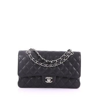 Chanel Vintage Classic Double Flap Bag Quilted Caviar 3737059