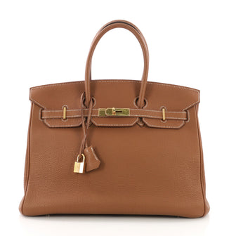 Hermes Birkin Handbag Brown Togo with Gold Hardware 35 373705