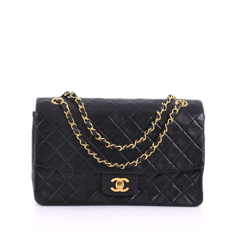 Chanel Vintage CC Chain Flap Bag Quilted Lambskin Large