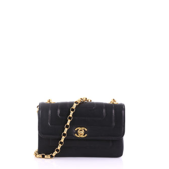 Chanel Vintage CC Flap Bag Horizontal Quilt Lambskin 3737074