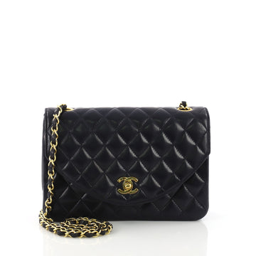 Vintage Round Flap Bag Quilted Lambskin Small