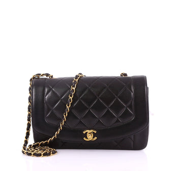 Vintage Diana Flap Bag Quilted Lambskin Medium