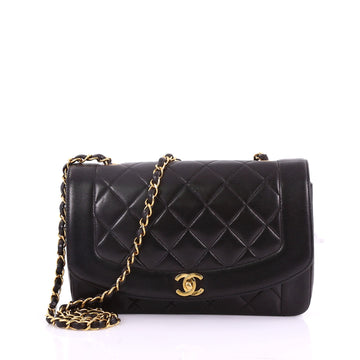 Vintage Diana Flap Bag Quilted Lambskin Medium