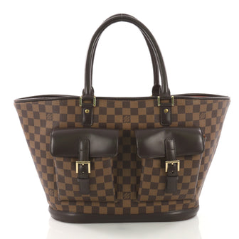 Louis Vuitton Manosque Handbag Damier GM - Designer Handbag Brown 3738427