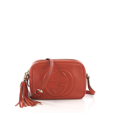 Gucci Soho Disco Crossbody Bag Leather Small Red 373843