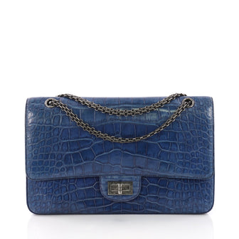 Chanel Reissue 2.55 Handbag Crocodile 227 Blue 373851