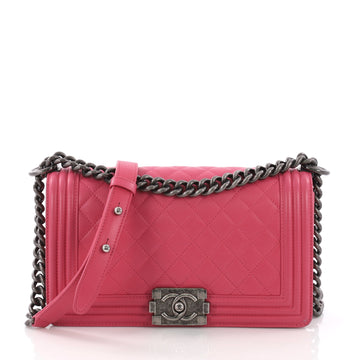 Chanel Boy Flap Bag Quilted Lambskin Old Medium 373921