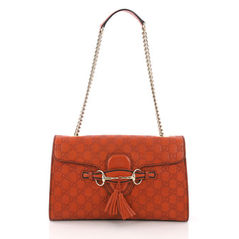 Gucci Emily Chain Flap Bag Guccissima Leather Medium 373963