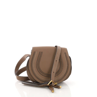  Chloe Marcie Crossbody Bag Leather Mini Brown 374021