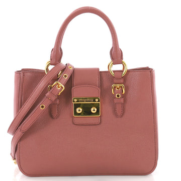 Miu Miu Madras Convertible Lock Tote Leather Small 3741114