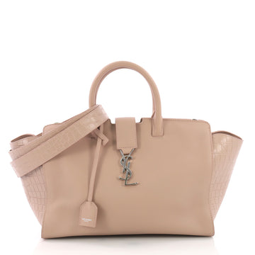 Saint Laurent Monogram Cabas Downtown Leather with Crocodile Embossed Leather Small 3741115