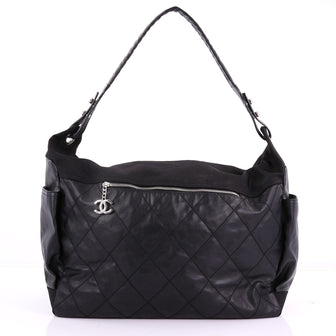 Chanel Biarritz Hobo Quilted Coated Canvas XL 374115