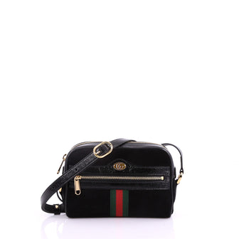 Gucci Ophidia Shoulder Bag Suede Mini Black 374181