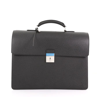 Louis Vuitton Neo Robusto 3 Briefcase Taiga Leather Black 374191