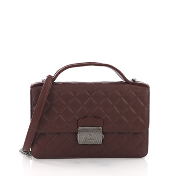 Chanel CC University Flap Bag Quilted Goatskin Medium Red 374205