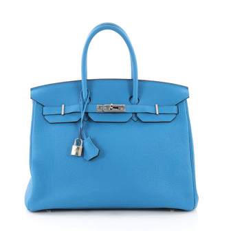 Hermes Birkin Handbag Bicolor Togo with Palladium 374207