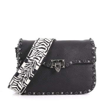 Valentino Rolling Rockstud Crossbody Bag Leather with Cabochons Medium 374216