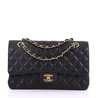 Chanel Classic Double Flap Bag Quilted Caviar Medium 374271