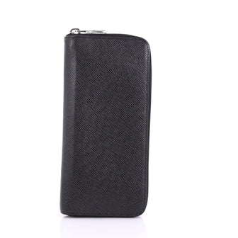 Louis Vuitton Zippy Wallet Taiga Leather Vertical Black 374321