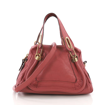 Chloe Paraty Top Handle Bag Leather Small Pink 374341