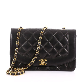 Chanel Vintage Diana Flap Bag Quilted Lambskin Medium 374371